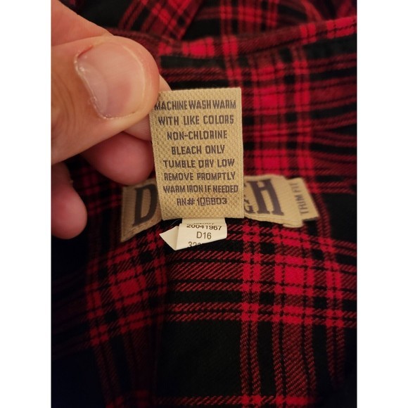 Duluth Trading Shirt Men's S Red Black Long Sleeve Plaid Button Up‎ Flannel - Picture 4 of 4
